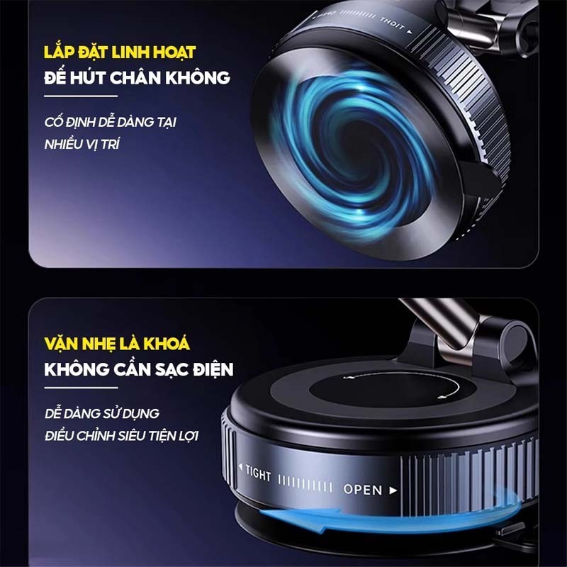 Giá đỡ điện thoại ô tô từ tính mạnh mẽ Thiết kế có thể gập lại 360° Giá đỡ chân không có | BigBuy360 - bigbuy360.vn