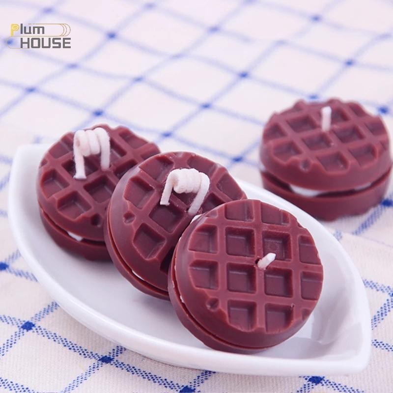 PlumHOUSE Waffle Khuôn Silicon DIY Dụng Cụ Làm Bánh Waffle Tròn Thực Tế Khuôn Socola VN