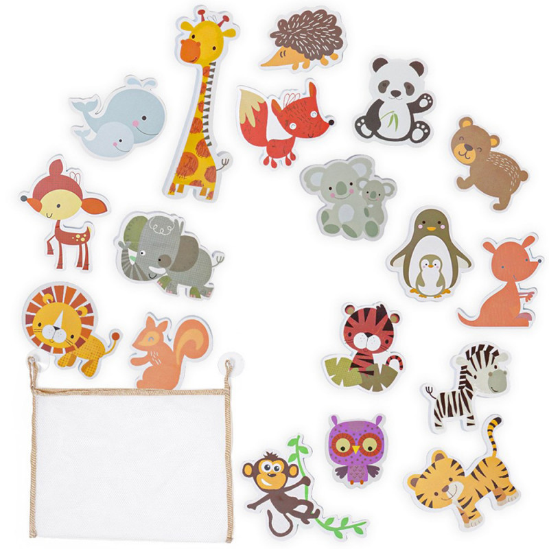 Attie Rabbit Baby Aqua Bath Play Sticker Toy Net Storage Set, Animals, 1 Set