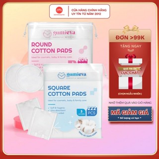  Bông tẩy trang Gumi 2 mặt lớp cotton tự nhiên 222 miếng - gói bông tẩy trang gumieva round pads 