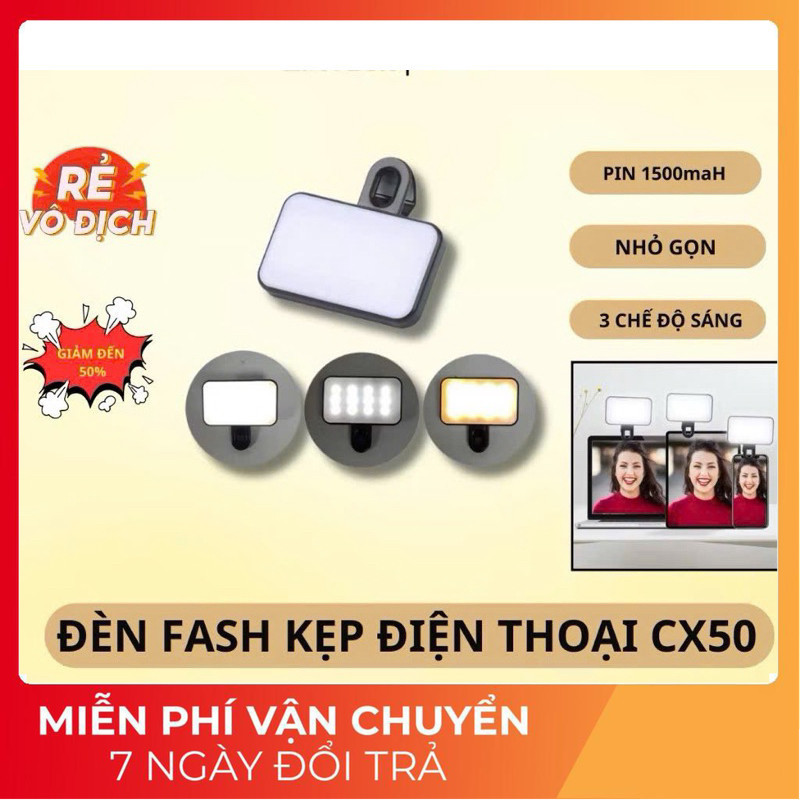 Đèn LED Kẹp Điện Thoại Flash Selfie – Hỗ Trợ Chụp Ảnh, Quay Video Về Đêm Cực Tiện Lợi (cao_nhien_thith)