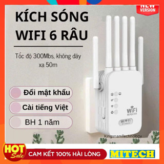 Kích sóng Wifi 4 râu 6 râu tốc độ cao 300Mbs Mở rộng vùng phủ sóng xuyên tường tăng tốc độ mạng Wifi