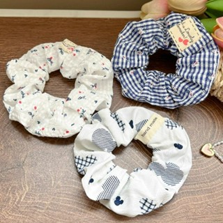  Scrunchie thời trang từ bông cotton in hoa dây buộc tóc 