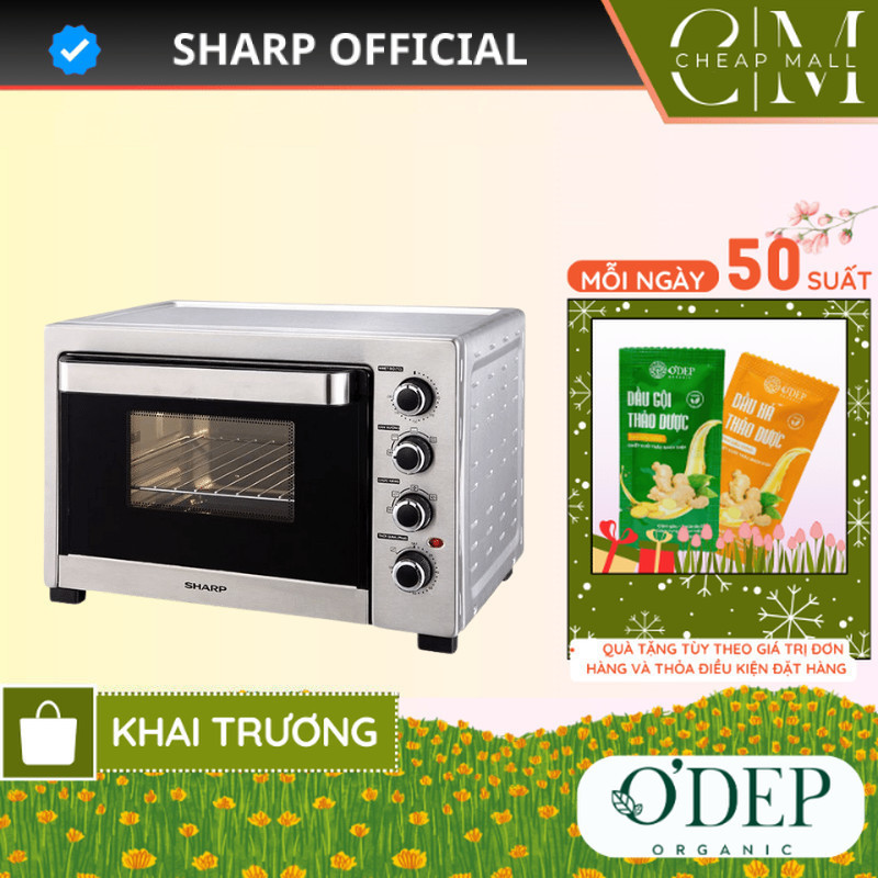 Lò nướng 38 Lít Sharp Chính hãng, Tặng nhiều phụ kiện nướng, 12 chức năng EO-A384RCSV-ST - CHEAP CSA