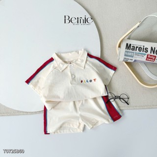 Set bộ polo cho bé trai áo thun tay ngắn họa tiết câụ bé kèm quần short 1 đến 7tuổi BERNIE T0725B60