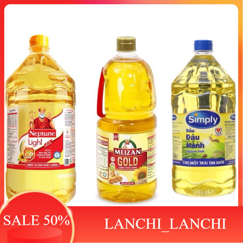 dầu ăn simply , mezan gold , neptune , meizan đậu nành 2L Lan Chi