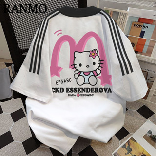 RANMO áo phông áo thun nữ croptop baby tee Vintage INS Xu hướng Popular WTX2470DID 29Z240715