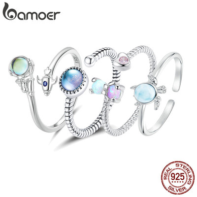 Nhẫn Bạc Bamoer 925 Tinh Tế Thời Trang Dễ Thương Phụ Kiện Nữ Quà Tặng Sinh Nhật BSR553