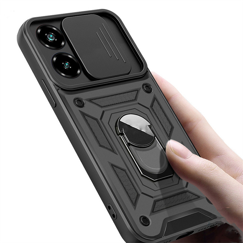 Dành Cho Nubia V60 ZTE Axon 60 Lite Vỏ Giáp Cứng Chống Sốc Bảo Vệ Camera Giá Đỡ Điều Hướng Giá Đỡ Vòng Cho ZTE Blade V60 Thiết Kế Vỏ Điện Thoại