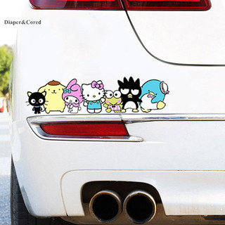  Diaper & CORED Sanrio Hello Kitty Nhãn dán xe tay cầm ô tô Phim bảo vệ 3D Nhãn dán cửa ô tô dễ thương Decal Vinyl chống thấm nước Phụ kiện ô tô Trang trí YTH 