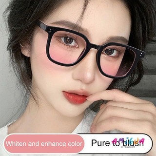  Kính râm nữ QCGlasses gradient màu hồng khung đen kính râm đơn giản ảnh ma thuật