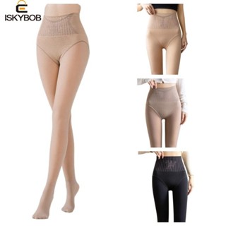 Fujiou Quần cạp cao, Tất chân trần màu khỏa thân bụng, Vớ bền Váy Quần Skinny Quần trần Hiện vật mùa đông