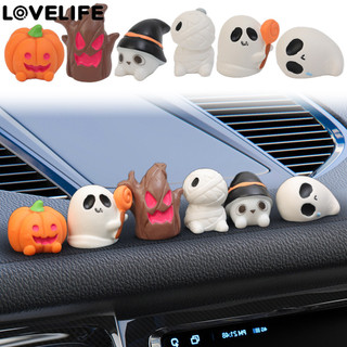  Đồ trang trí xe ma Halloween - Tượng nhỏ Zombie bí ngô kinh dị - Trang trí bảng điều khiển ô tô - Đồ thủ công bằng nhựa DIY - Trang trí ô tô