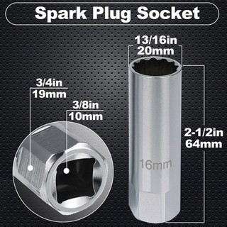 ⭐LOVE⭐ Spark Plug Socket Chrome Vanadium Steel Removal Tool Silver Sleeve Socket 1pcs