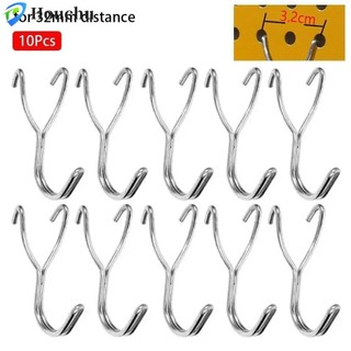 Houchu 10 chiếc Chốt thép không gỉ, Giá để đồ lưới treo tường Móc bảng, Bảng điều khiển kim loại Phần cứng Dây buộc Hiển thị lưu trữ tại nhà Bảng treo Móc lỗ Siêu thị