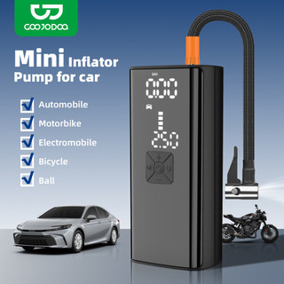 máy bơm khí không dây GOOJODOQ với 4 cài đặt trước áp suất, màn hình LED, đèn khẩn cấp, sạc dự phòng