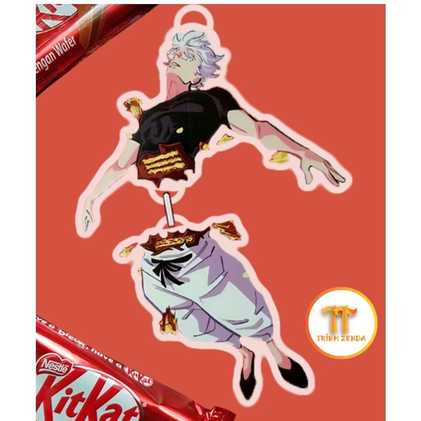 Móc khóa Gojo Satoru cụt nửa người Gojo 1/2 , Geto Suguru cắt đôi đầu Anime Jujutsu kaisen hot trend