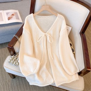 Áo khoác Cardigan dệt kim cổ chữ V mùa thu cho nữ gió lười Phần mỏng của áo khoác dài tay 