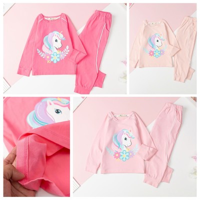 Bộ dài tay Bé gái LITIBABY cotton thu đông in Pony size cho bé từ 13kg - 30kg