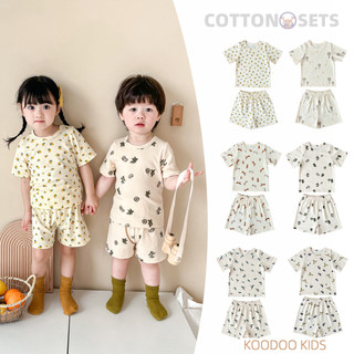 Bộ đồ ngủ Cotton nguyên chất hạng A mùa hè cho trẻ em - Đồ ngủ ngắn tay & quần Short cho bé trai và bé gái