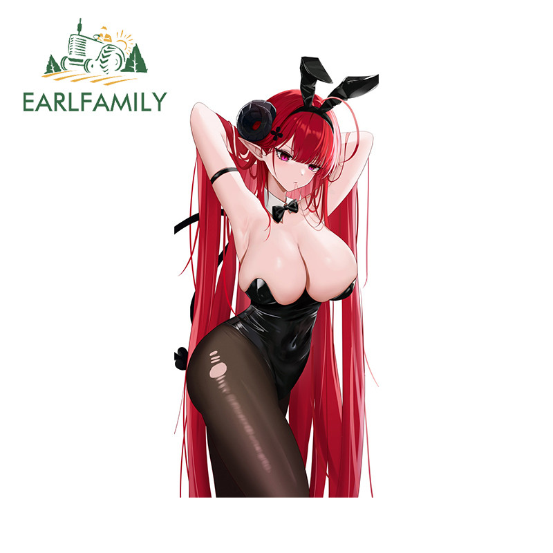 Earlfamily 13cm x 8.2cm Azur Lane Xe Dán Chống Thấm Nước Chống Nắng Máy Tính Làm Mát Hộp Dụng Cụ Điều Hòa Không Khí Decal Cản Trang Trí