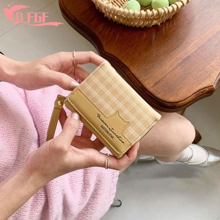  Túi đựng tiền xu kẻ sọc DFGF Ví mèo dễ thương chống nước dung tích lớn Khe cắm thẻ di động Nhiều khe cắm thẻ được khâu phong cách Hàn Quốc Túi đeo cổ tay ngoài trời 
