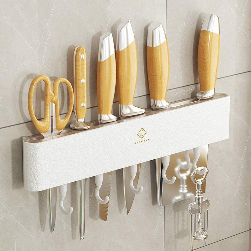 【Ready Stock】 Knife Rack Storage Rack Wall-Mounted Wall Storage Rack Kitchen Knife Separate Pure Kni