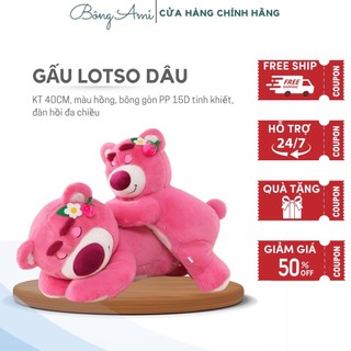 Gấu bông Lotso dâu, gấu dâu nằm ngủ đáng yêu size 40cm - hàng cao cấp