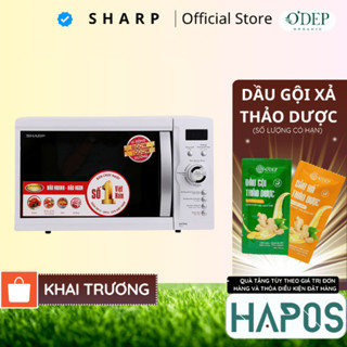 Lò vi sóng có nướng Sharp 23 Lít Chính hãng, 1000W 5 mức công suất R-G371VN-W - BẢO HÀNH 15 THÁNG - HAPOS HOF
