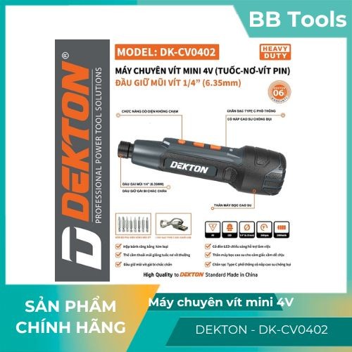 Máy chuyên vít mini 4v Dekton DK-CV0402, Dò điện không chạm