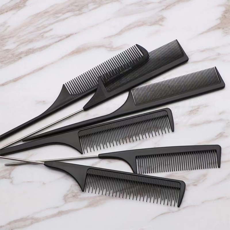 Hairdressing Pointed Tail Comb Hair Cutting Comb Curled Hair Comb Steel Tail Household