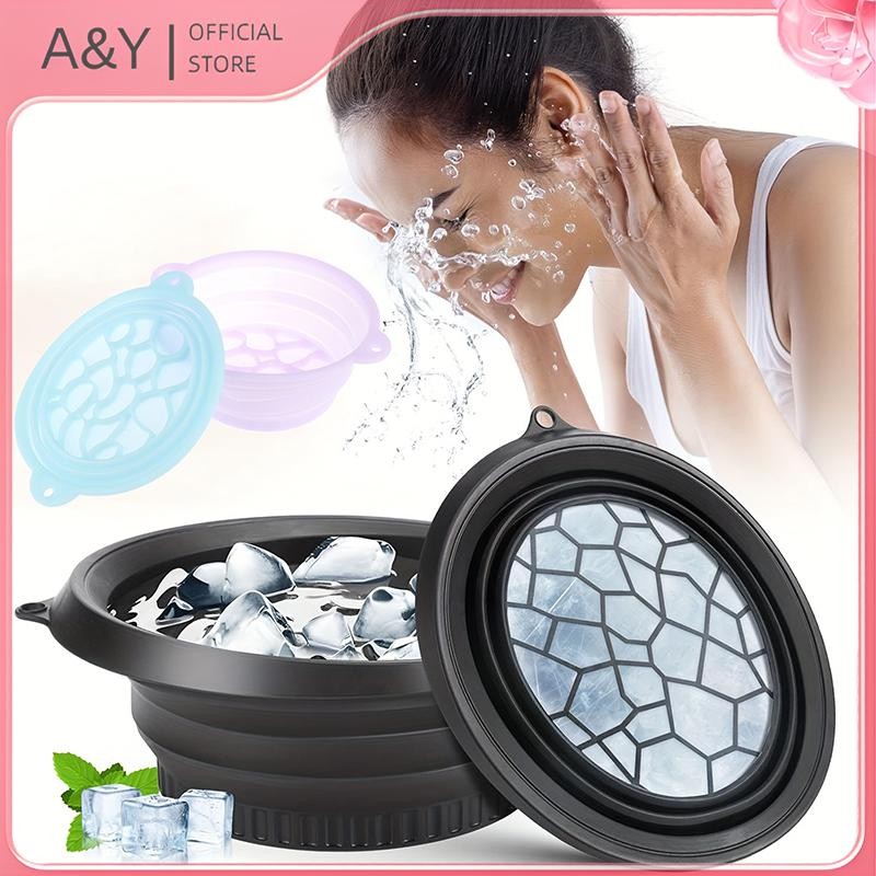 A & Y Có Thể Gập Lại Mặt Ice Bath Bowl Facials Plunge Wash Basin Silicone Di Động Du Lịch Tại Nhà Ch