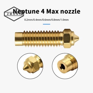 ZMONH Dành Cho Elegoo Neptune 4 Plus Vòi Phun Bằng Đồng Thép Cứng 0.2 0.4 0.6 0.8 1.0mm Đầu Phun Máy In 3D Cho Elegoo Neptune 4 Max Vòi Phun * Mới