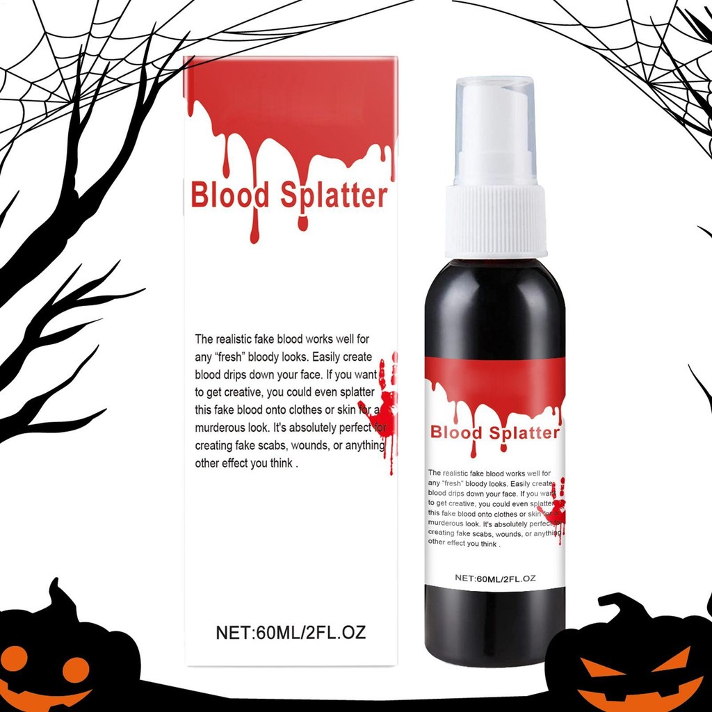 Xịt Máu Giả 60ml Thực Tế Có Thể Giặt Được Máu Giả Cho Quần Áo Đảng Đạo Cụ Giả Máu Splatter Cho Zombi