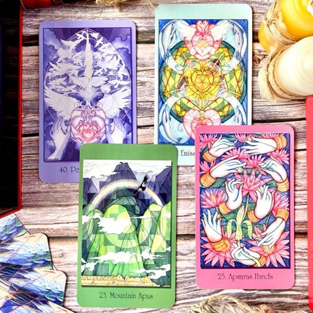 Path of Vision Oracle Cards 64 Tarot Board Game Thẻ trò chơi thông thường teaimvn