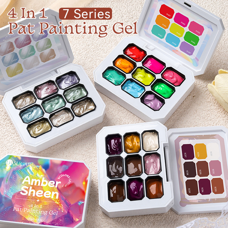 UR SUGAR 9 Màu / 1Group Pat Painting Gel Nail 4 Trong 1 Được Sử Dụng Cho Gradient Nail Stamping Patt