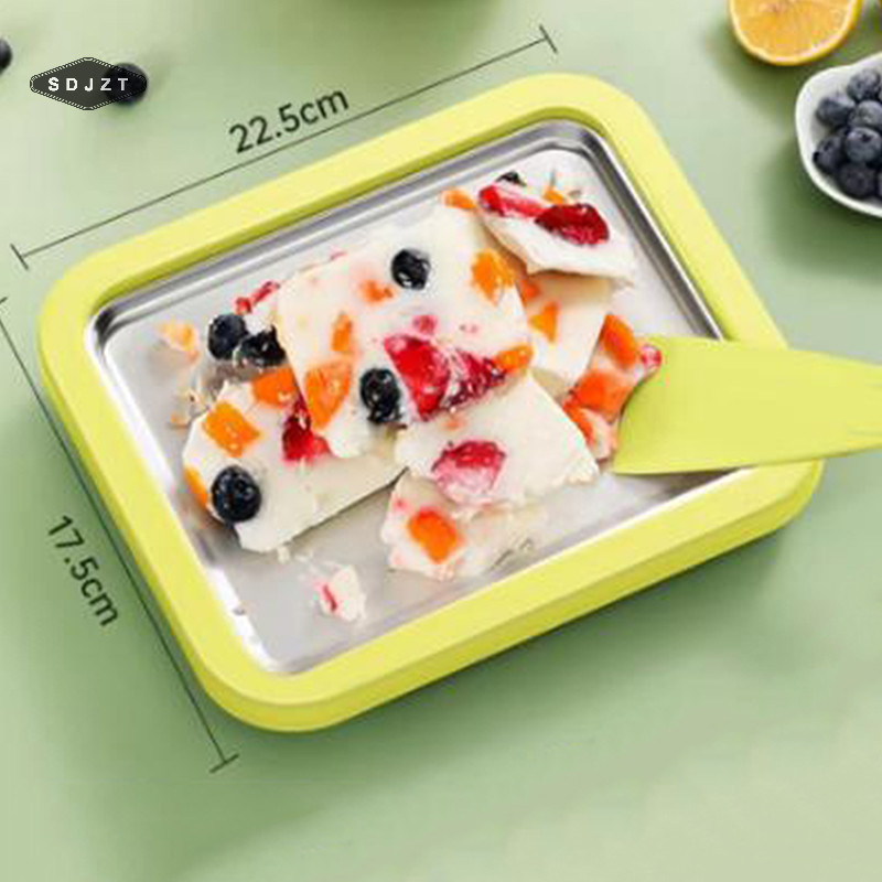 < Sdjzt > Chảo làm kem gia dụng bằng thép không gỉ Máy làm sữa chua chiên đáy phẳng Chảo chiên Sữa chua DIY Ice Cream Phiên bản Mini đang giảm giá