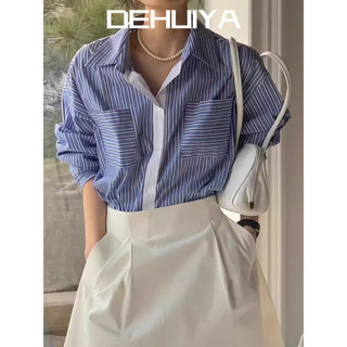 DEHUIYA áo sơ mi nữ áo kiểu hàn quốc ins thông thường nhí nhảnh thanh lịch WCS24709ZW 28Z240709