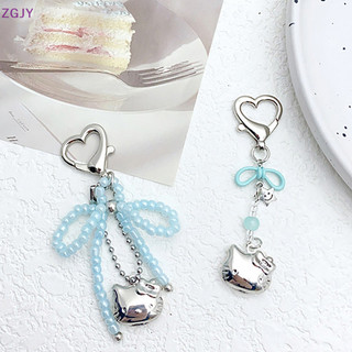 Terokk Tinh Tế Đính Hạt Nơ Móc Khóa Mặt Dây Chuyền Thời Trang Sáng Tạo Dễ Thương Kt Mèo Điện Thoại Dây Ba Lô Trang Trí Phụ Kiện Quà Tặng MỚI
