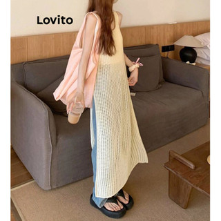 Lovito Áo kimono trơn trơn thường ngày cho nữ LNE58618