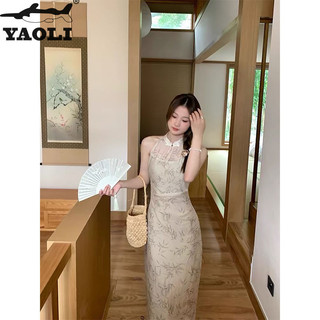 Váy nữ phong cách mới có nút cải tiến váy sườn xám cổ điển váy dài mỏng