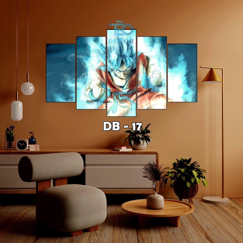 Tranh Dragon Ball Decor 5 Tấm Dán tường Formex 5mm Trang Trí Nhà