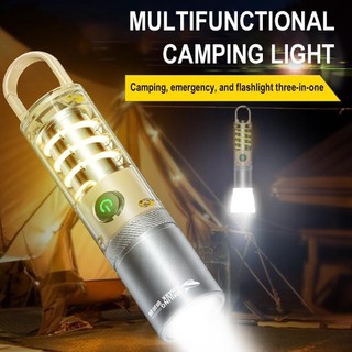 Đèn pin Led đa chức năng Đèn pin di động có thể sạc lại Type-c có móc khóa cho ngoài trời O6o7