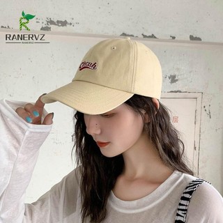 RANERVZ lưỡi trai cotton thêu họa tiết chữ phong cách Hàn Quốc dễ phối đồ gồm nhiều màu tùy chọn