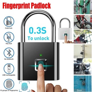 Khóa Vân Tay Khóa Cửa Mini USB Sạc Vân Tay Mở Khóa Hợp Kim Kẽm Kim Loại Khóa Thông Minh