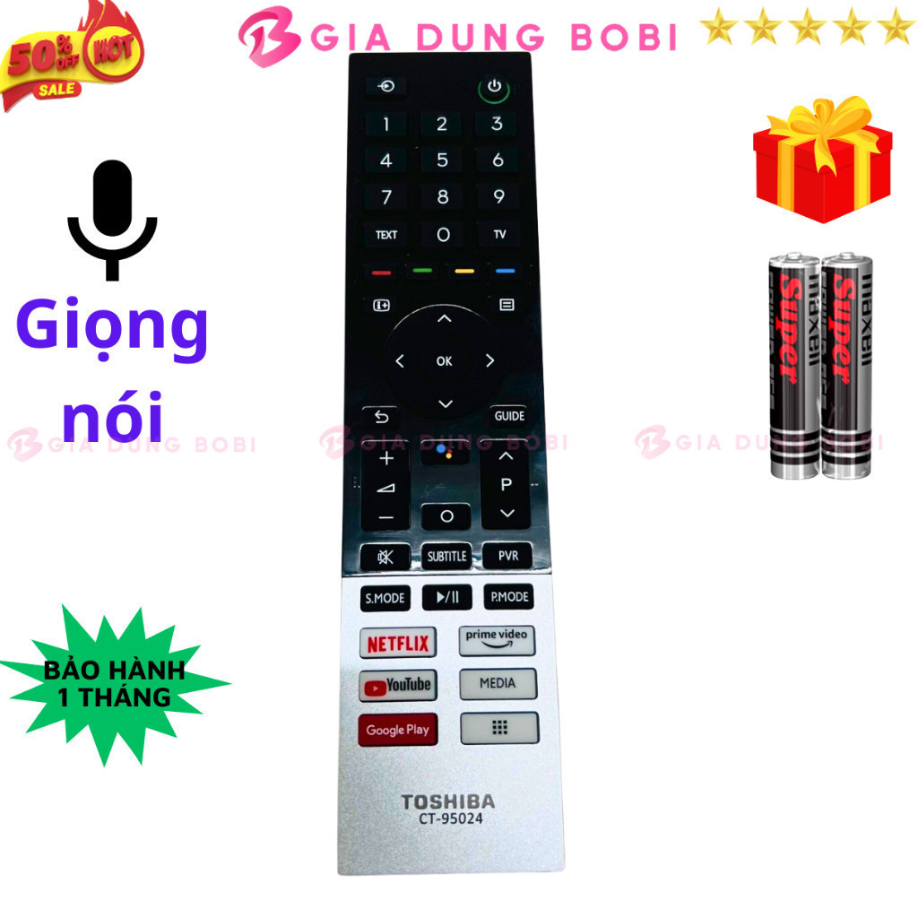 SKU378 - Remote điều khiển tivi TOSHIBA Mã 07 CT-95024, Giọng nói, điều khiển TV TOSHIBA internet