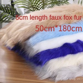 50cm * 180cm 5cm Lông giả Fox lông thô bông vải sang trọng nhân tạo Len Handmade động vật tai tự làm vải vest con thú gói thô vải