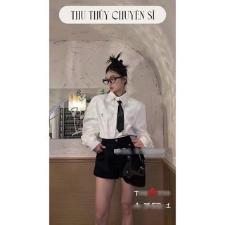 Áo sơ mi in hình chữ x + cà vạt