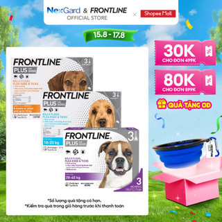 Frontline Plus - Tuýp nhỏ gáy phòng & trị ve, rận, bọ chét cho chó - 1 hộp 3 tuýp