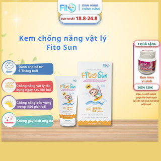 Kem Chống Nắng Vật Lý Fito Sun, Dưỡng Ẩm, An Toàn Cho Da Bé Từ 6 Tháng Tuổi, Tuýp 30G
